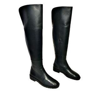 Cole Haan Black Leather Over The Knee Boots